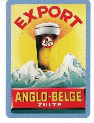 Ba - 6 Single Swap Playing Card Alcohol Beer Ads Anglo - Belge