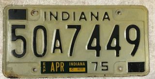 Indiana 1975 License Plate