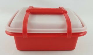 Tupperware Pack N Carry Lunch Box Tote 1254 Orange Set 8