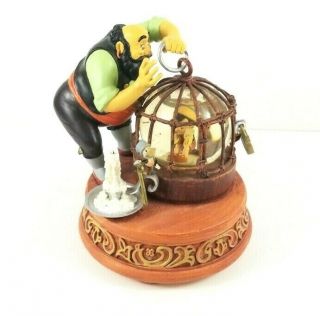 Disney Pinocchio In Cage,  Stromboli & Jiminy Cricket Musical Snow Water Globe