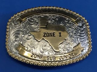 Western Rodeo Cowboy Handicap Zone 1 Sub Junior Award Western Cowboy Belt Buckle