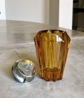 Vintage Viking Amber Glass Cocktail Cigarette Cigar Table Lighter Mid Century 4