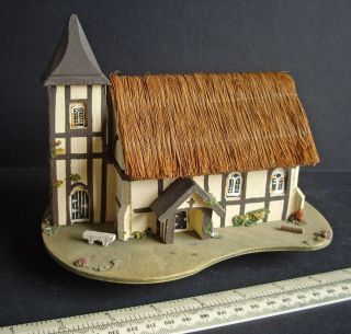 1960s Vintage Clockwork Musical " Thatched Cottage " Church Swiss Reuge Movement