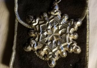 1971 Gorham Sterling Silver Snowflake Christmas Ornament And Pouch