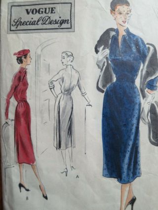 Vogue Special Design S 4244 Vintage Sewing Dress Pattern Sz 18 Bust 36 50s 1950s