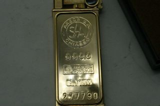 ARGOR S.  A.  A 999.  9 GOLD BAR LOOK LIGHTER MADE IN JAPAN by FLAMEX 100gr RARE 7
