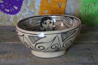 Lg Mermaid Clay Bowl Tzintzuntzan Purépecha Indian Mexican Folk Art by Morales 8