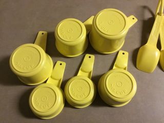 Vintage Yellow Tupperware Measuring Cups & Spoons 6