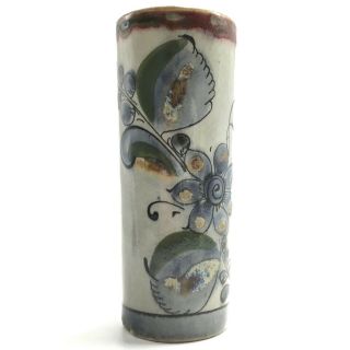 Ken Edward Tonala Mexico Drink Tumbler Vase Mexican Pottery Bird 5 7/8 inch Tall 4