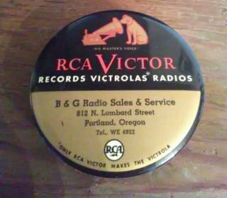Vtg Rca Victor Record Cleaner Disc B&g Radio Sales & Service Portland Or Victor