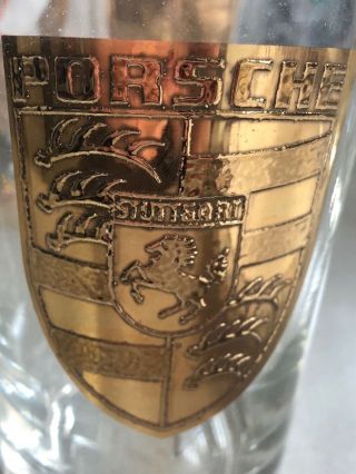 Porsche Crest Germany? Drinking Glass Set Of 2 Euc Vintage Rare Stuttgart