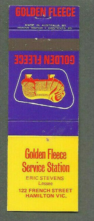 1970s Golden Fleece Service Station Hamilton Victoria Australia Matchbook Cover