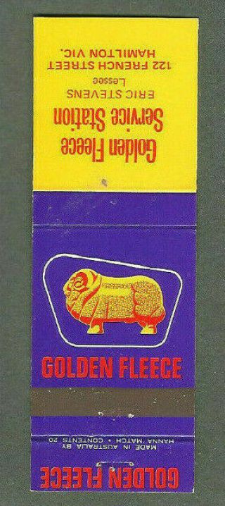 1970s GOLDEN FLEECE SERVICE STATION HAMILTON VICTORIA AUSTRALIA MATCHBOOK COVER 2