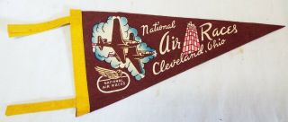 Old Antique National Air Races Cleveland,  Ohio Souvenir Pennant Flag