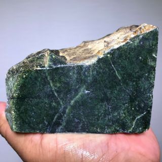 TOP QUALITY SOLID GREEN JADE ROUGH 2.  5 lb - FROM TAIWAN 2