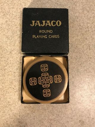 Vintage Black Jajaco Round Playing Cards Seen In Star Trek / Fan Prop