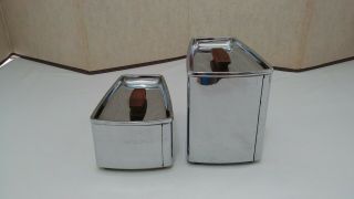 Vintage Lincoln Beauty Ware Chrome Wedge Shaped Canister Set Coffee & Tea 4