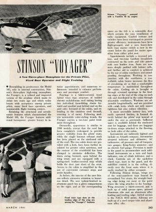 1941 Stinson Voyager Aircraft Report 4/10/19g