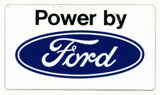 Power By Ford Sticker Large 7 " White Background Powered Bumper Decal Truck Car