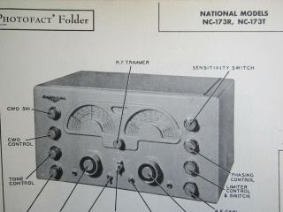 National Nc - 173r & Nc - 173t Multiband Radio Receiver Photofact