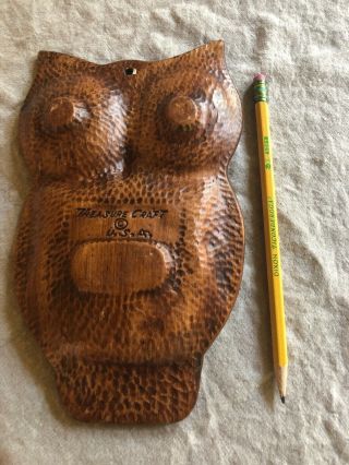 Vintage Treasure Craft Yellowstone Park Owl Green Ashtray U.  S.  A.  Trinket Dish 2