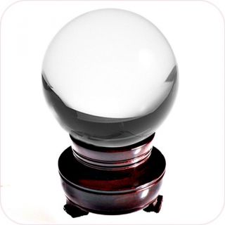 2in " 50mm Clear Quartz Crystal Ball With Wood Stand In Gift Box - Top Usa Seller