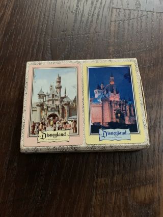 Vintage Disneyland Souvenir Playing Cards 2 Decks Blue Pink Castle Complete