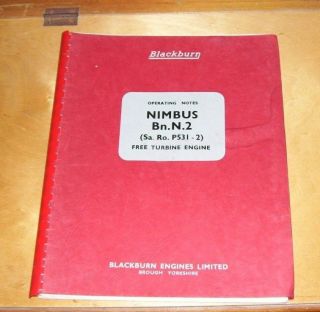 Blackburn Nimbus Bn.  N.  2 (saunders Roe P531 - 2) Turbine Engineoperating Notes