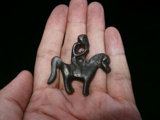 Old Nepal Tibet Bronze Hanuman Riding Horse Thogchag Talisman Pendant