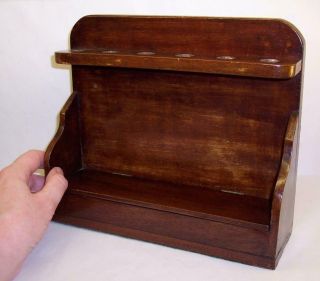 Vintage Mahogany Wood/wooden Smoking Pipe Rack With Accessories Drawer