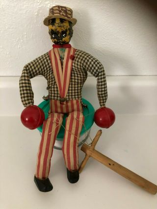 Antique Black Americana Folk Art Dancing Puppet Marionette W/ Maracas