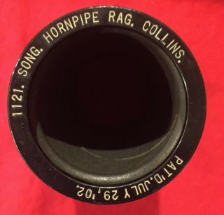 Indestructible 2 Minute Phonograph Cylinder Record 1121 Collins Hornpipe Rag