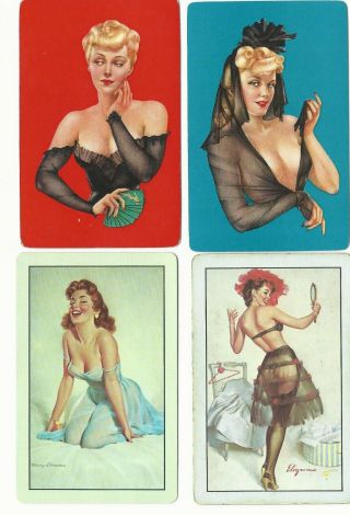 Pin Ups - - 4 - - Single Vintage Swap Playing Cards