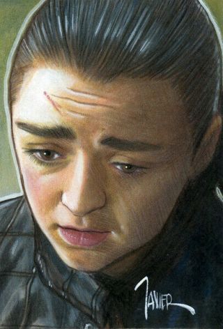 Game Of Thrones Arya Stark Maisie Williams Sketch Card Aceo Art 1/1 Psc