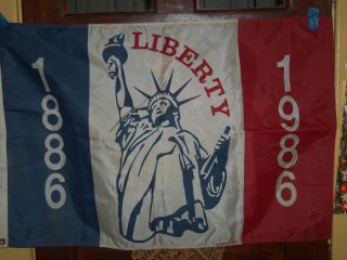 Vintage Statute Of Liberty 1886 - 1986 Centennial Nylon Flag 23 " X 36 "