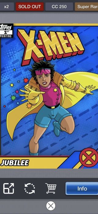 Topps Marvel Collect Jubilee Retro X - Men First Printing [digital Card] 250cc