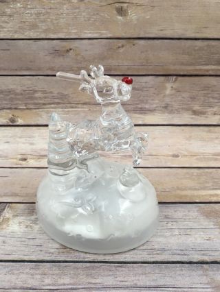 Rudolph The Red Nosed Reindeer Crystal Glass Music Box Cristal D 