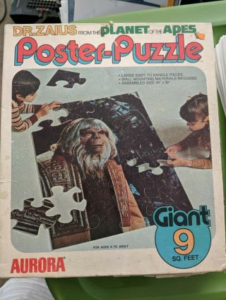 Vintage 1974 Planet Of The Apes Dr.  Zaius Aurora Giant Poster Puzzle