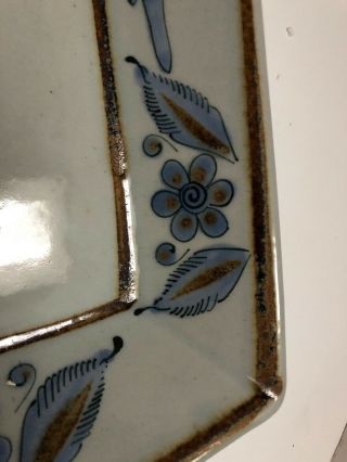 VTG Ken Edwards El Palomar Serving Platter Mexico Pottery Bird Flowers 15” 3