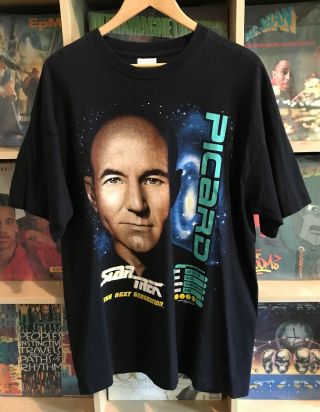 Vintage Screenstars Premium T Stark Trek Tng Picard T Shirt Size Xl Orig 1994