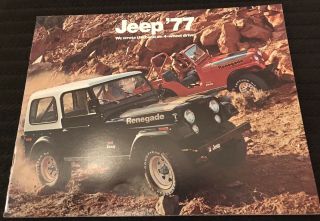 1977 Jeep Full Line Sales Brochure Cj - 5 Cj - 7 Cherokee Wagoneer Pickup