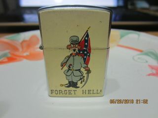 Vintage Reliance Japan Confederate Lighter Forget Hell