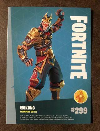 FORTNITE 2019 Legendary Outfit WUKONG Foil Parallel Card SSP 299 Crystal VHTF 4