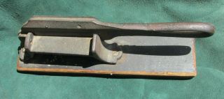 Antique Cast Iron Tobacco Cutter PEACE AND GOOD WILL 3