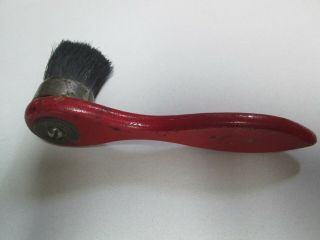 Vintage Shinola 2 In 1 Shoe Polish Brush With Red Handle