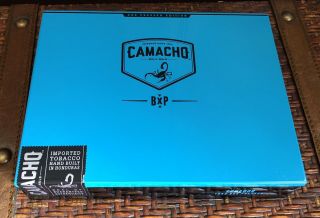 Camacho Blue/black Box Pressed Robusto Wooden Cigar Box Lacquer Finish Scorpion