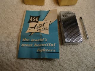 Vintage ASR Ascot Lighter With Box And Paperwork 2