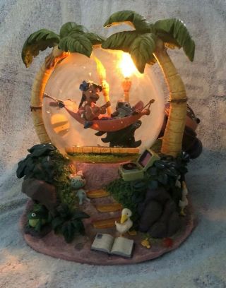 Disney Lilo & Stitch Aliens And Hammock Aloha Musical Snow Globe W/lights