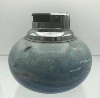 Blue Marble Round Table Lighter Collectible Vintage Antique Special Unique Retro