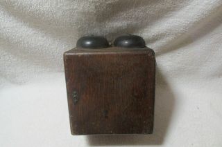 Antique Oak Wooden Crank Telephone Wall Ringer Box Vintage Phone